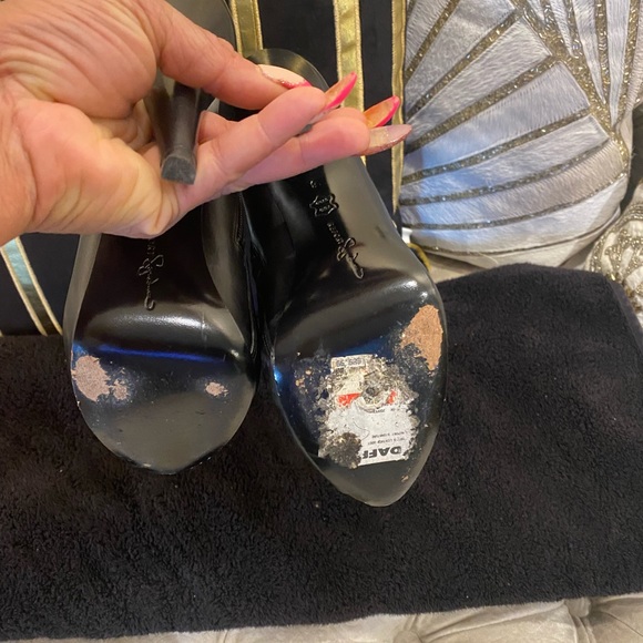 Black Report Signature high heel zip up sexy peep toe booties - Picture 2 of 5